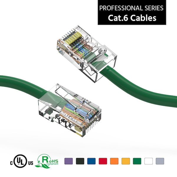 Bestlink Netware CAT6 UTP Ethernet Network Non Booted Cable- 50ft Green 100112GN